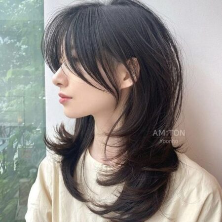model rambut long wolf cut